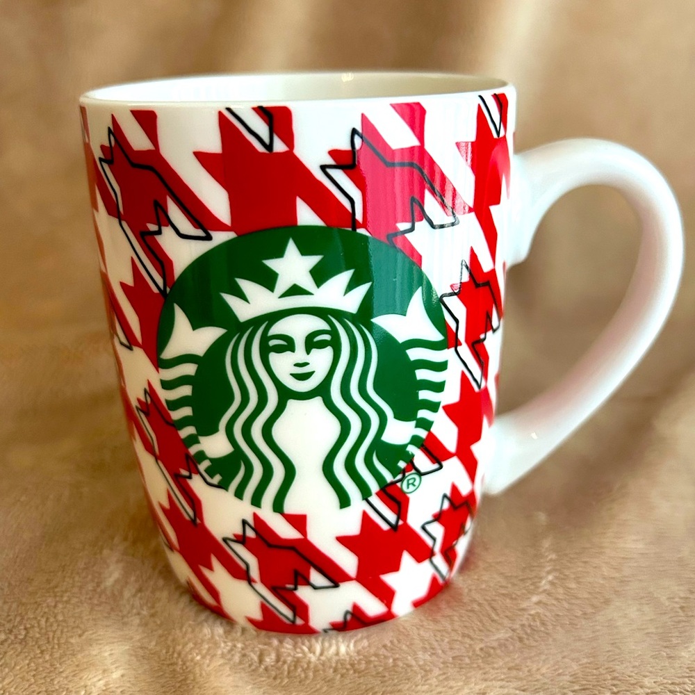 Starbucks red Houndstooth coffee mug 2017